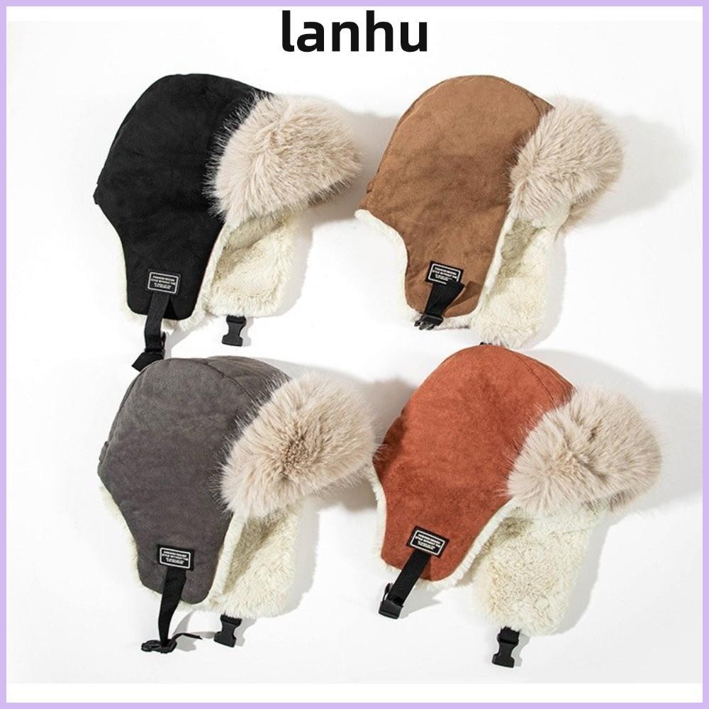 LANHU Fur Ushanka Hat, Earflap Fur Insulated Earflap Hat, Wind Bomber Cap Winter