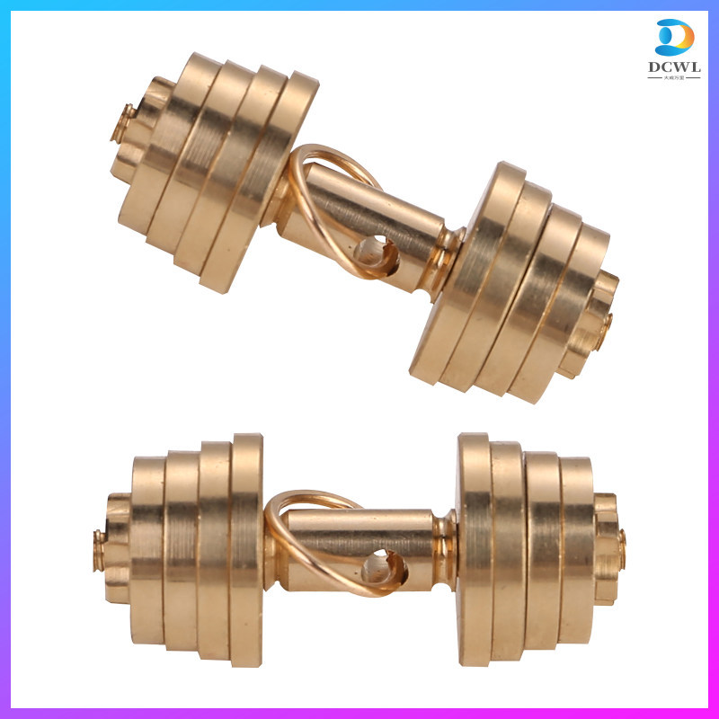 💍 2 ชิ้น สร้อยคอดัมเบลฟิตเนส ทองเหลือง 2Pcs สำหรับผู้ชาย นักออกกำลังกาย