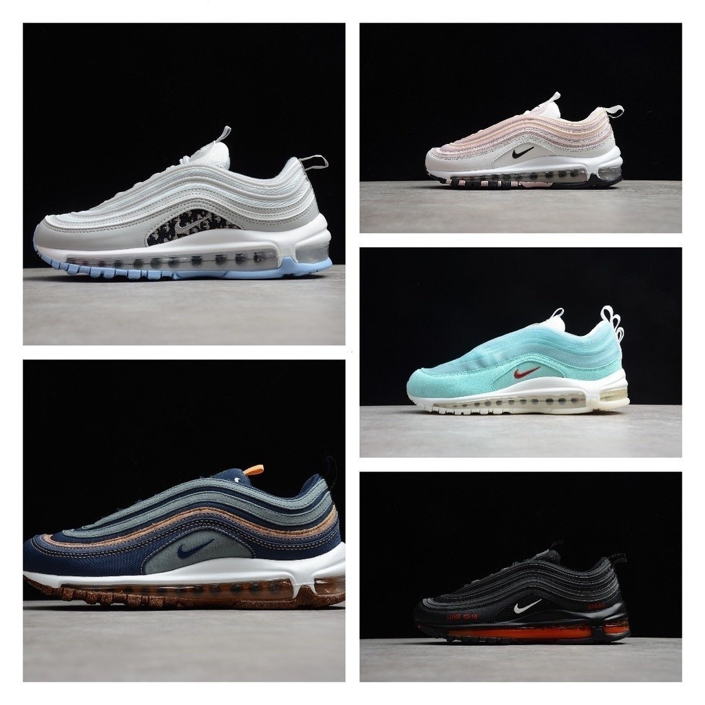 Max 97 รองเท้าลําลอง mschf x inri Jesus Undefeated Black Summit Triple White Metallic Gold Mens Wome