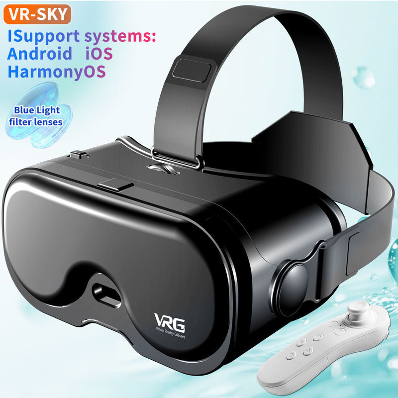 VR Magic Mirror พาโนรามาเล่นเกมโทรศัพท์มือถือ VRG Q8 ติดศีรษะสมาร์ทเสมือนจริงแว่นตา 3 มิติ