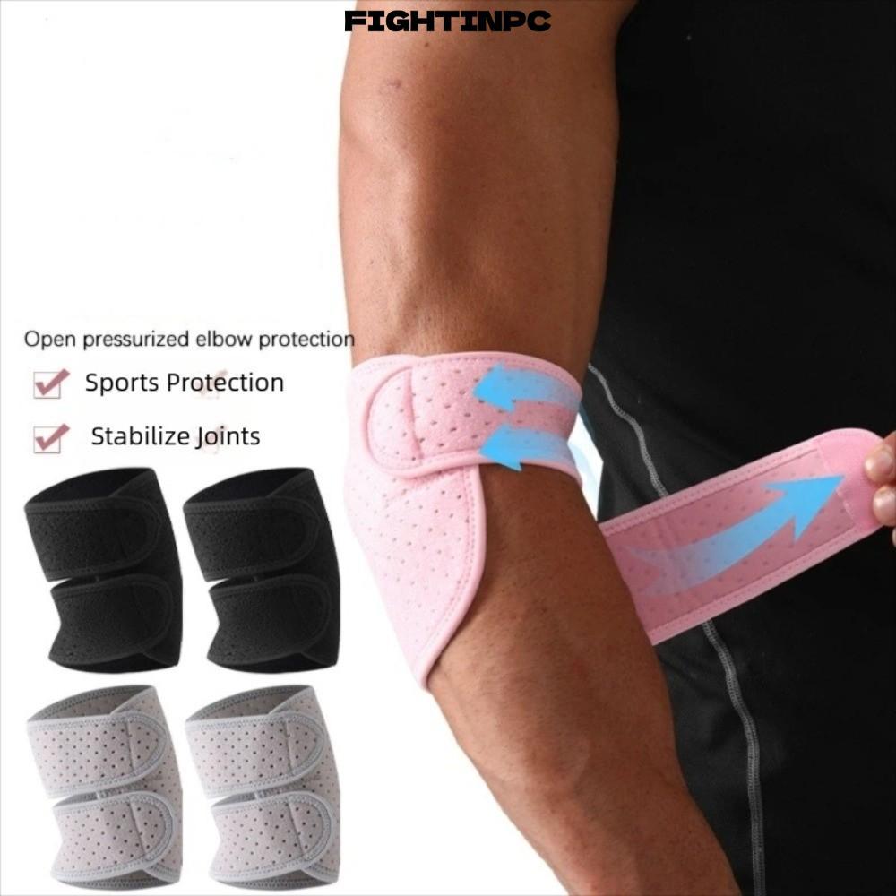 FIGHTINPC Compression Elbow Brace, Double Strap Support Brace, Professional Adjustable Breathable El