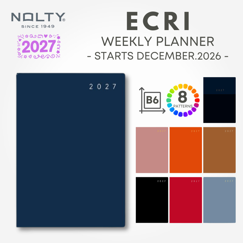 NOLTY 2027 Ecri B6 Weekly Planner, Monday / Sunday Start, Start December 2026