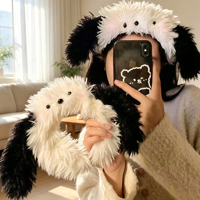 น่ารักที่คาดผม ลูกสุนัขหูใหญ่ขนปุย คาดผม แต่งหน้า ล้างหน้า เครื่องประดับผม ไอเทมแฟชั่นที่เข้ากับทุกลุค