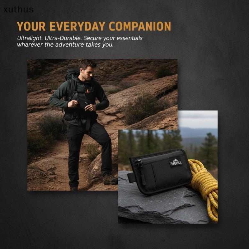 XUT RFID Bloing Pouch Minimalist Hidden Travel Wallet สําหรับการ์ดและเงินสด, Slim Pipoe-Proof Design N