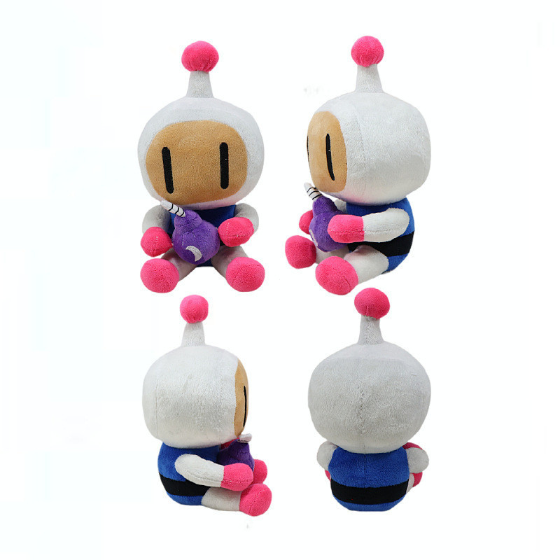Bomberman ตุ๊กตาของเล่นอะนิเมะตุ๊กตายัดไส้นุ่มเกมอุปกรณ์ต่อพ่วงของขวัญสะสมสําหรับแฟนเด็กวัสดุคุณภาพส