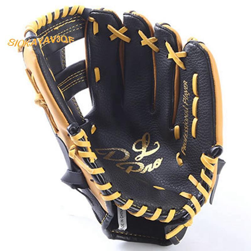 1 ชิ้น Double Layer Cowhide ถุงมือเบสบอล Softball Glove Batting ถุงมือ 12.5 นิ้ว, เหมาะสําหรับผู้ใหญ
