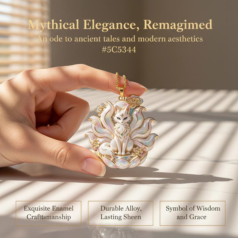 [Boutique1] Mythology Nine Tailed Fox Enamel จี้สร้อยคอ 1PC เครื่องประดับน่ารักสําหรับผู้หญิงวันขอบค