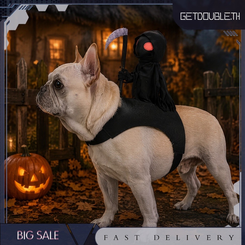 [Getdouble.th] 3D Dark Knight Cat Dog Halloween Costume Reaper Outfit SML