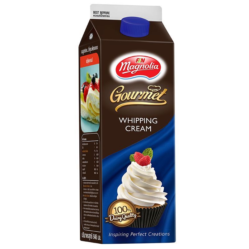 แมกโนเลียวิปปิ้งครีม 946มล. Magnolia Whipping Cream 946ml. [หมายเลขบาร์โค้ด 8858705600115 ]