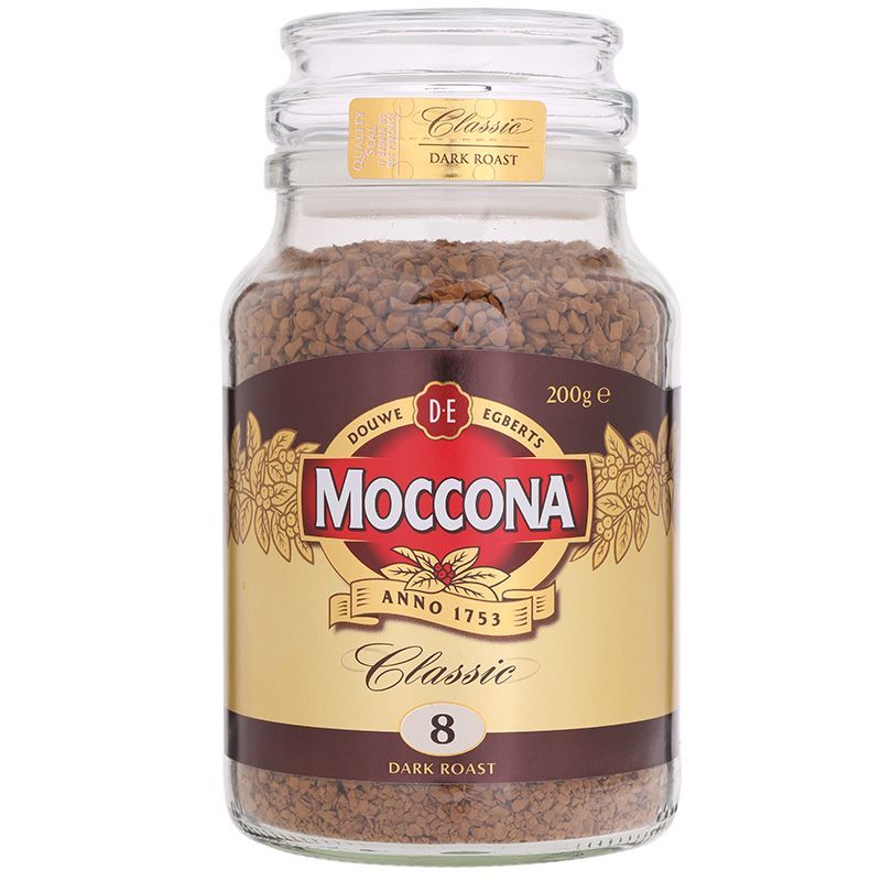 มอคโคน่าคลาสสิคดาร์คโรสเบอร์ 8 กาแฟสำเร็จรูปพรีเมี่ยมขวด 200ก Moccona ClassicDark Roast 200g [บาร์โค้ด 8711000055489]