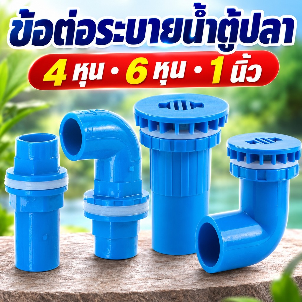 อุปกรณ์ท่อ PVC, ข้อต่อโค้งและข้อต่อตรง, อุปกรณ์เสริมท่อระบายน้ำ, ขนาด 4 หุน, 6 หุน, 1 นิ้ว