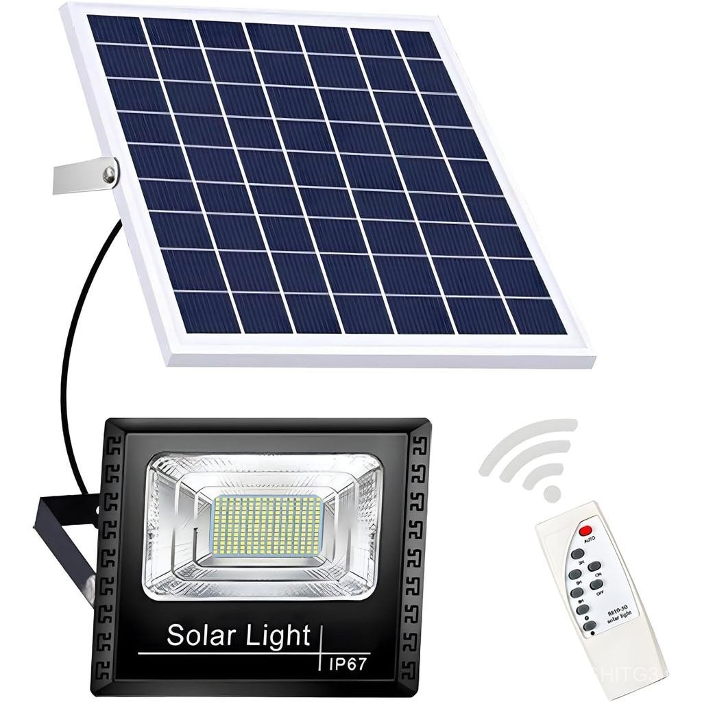 DuBom 100w ถึง 800w 6500K Solar Flood Light รีโมทกลางแจ้ง, IP67 กันน้ําพลังงานแสงอาทิตย์ Security Li