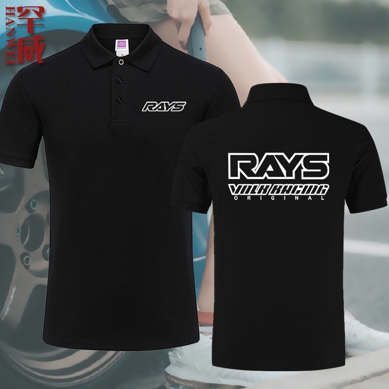 RAYS TE37 เสื้อโปโลล้อครึ่งแขน M~3XLฤดูร้อนผ้าฝ้ายแท้