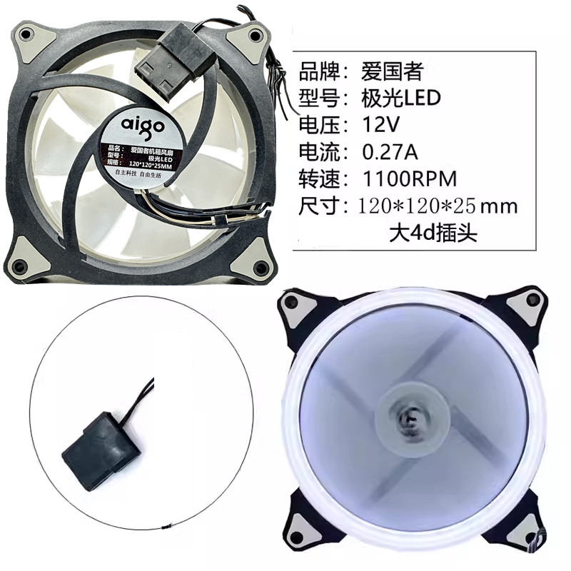 พัดลมคอม 120mm พัดลมคอม rgb Patriot Aurora Rainbow Fan 12CM Desktop Host Computer Case RGB Monochrom