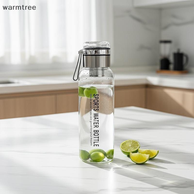 Warmtree ทําความสะอาดง่ายขวดน้ําแก้วแบบพกพา 750ml/1000ml ถ้วยโปร่งใสสําหรับน้ําผลไม้นมดื่มทุกวันใหม่