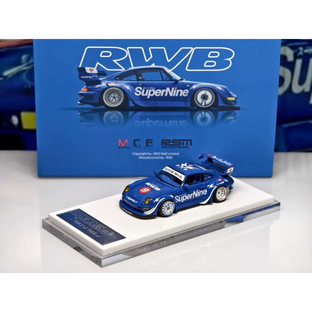 [สต๊อกพร้อม] 1/64 MCE RSM Car Book Porsche 993 RWB SuperNineSCM OEM, ประสิทธิภาพการทํางานจริง 500 หน