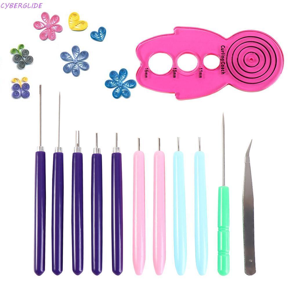 CYBERGLIDE 12PCS Quilling Needle Kit, Multi Size Paper Craft Paper Quilling Tools, DIY Paper Curling