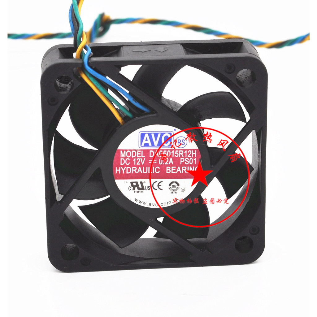 AVC 5015 12V 0.2A DA05015R12H สี่สายพร้อม PWM อุณหภูมิควบคุม 5 ซม.เงียบพัดลมขนาดเล็ก