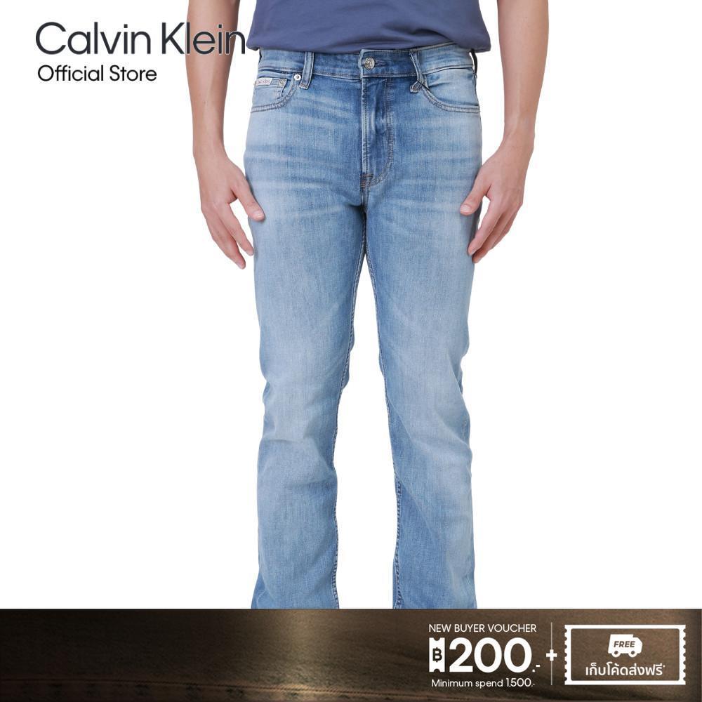 CALVIN KLEIN กางเกงยีนส์ผู้ชาย Slim Taper รุ่น 4LG709G 391-สีฟ้า