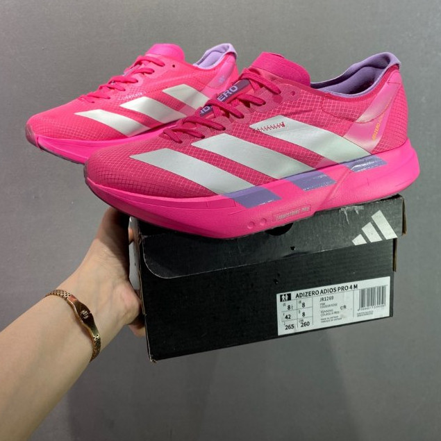 [คลังสินค้าพร้อมจัดส่งฟรี]Adizero Adios Pro 4 ผู้ชายและผู้หญิง Ruing รองเท้าแผ่นคาร์บอน Adizero EVO 