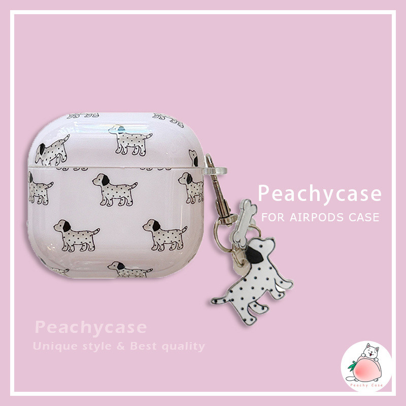 น่ารัก Dalmatian สุนัขหูฟัง Protector สําหรับ Airpods 3 4 Airpod Pro Pro2 Pro3 Air Pods 1 2 พร้อมจี้