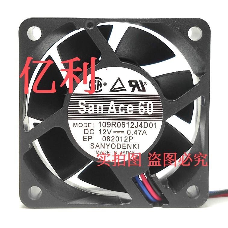 SANYO SANYO 109R0612J4D01 12V 0.47 A 6025 6 ซม. พัดลมระบายความร้อนปริมาณอากาศขนาดใหญ่