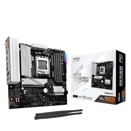 ASRock B650M Pro X3D WiFi Motherboard (B650 Micro ATX) — Socket AM5, Compatible with AMD Ryzen 9000/