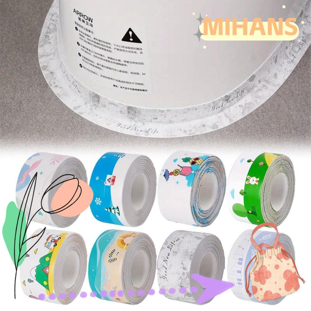 MIH Caulk Tape, Anti-Mildew กันน้ํา Seam เทปกาว, Professional 3.2 M/ม้วน PVC Self Adhesive Shower Ti