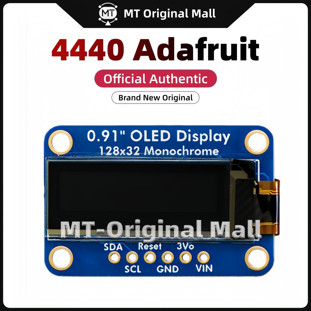 MT-Original Mall 4440 Adafruit Monochrome 0.91" 128x32 I2C จอแสดงผล OLED - STEMMA QT / Qwiic