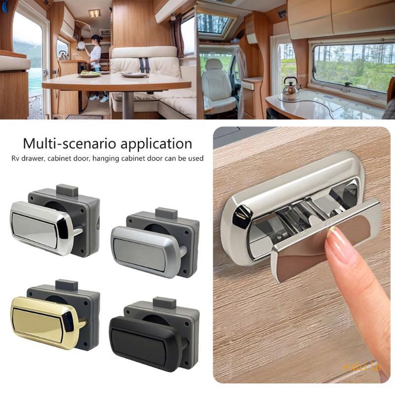 Exhila อัพเกรด Push Lock Push Button Catches Push Button Lock พลาสติกโลหะเฟอร์นิเจอร์ล็อคความปลอดภัย