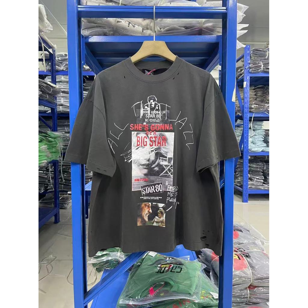 Paly Hollywood 水洗复古 เสื้อยืด潮