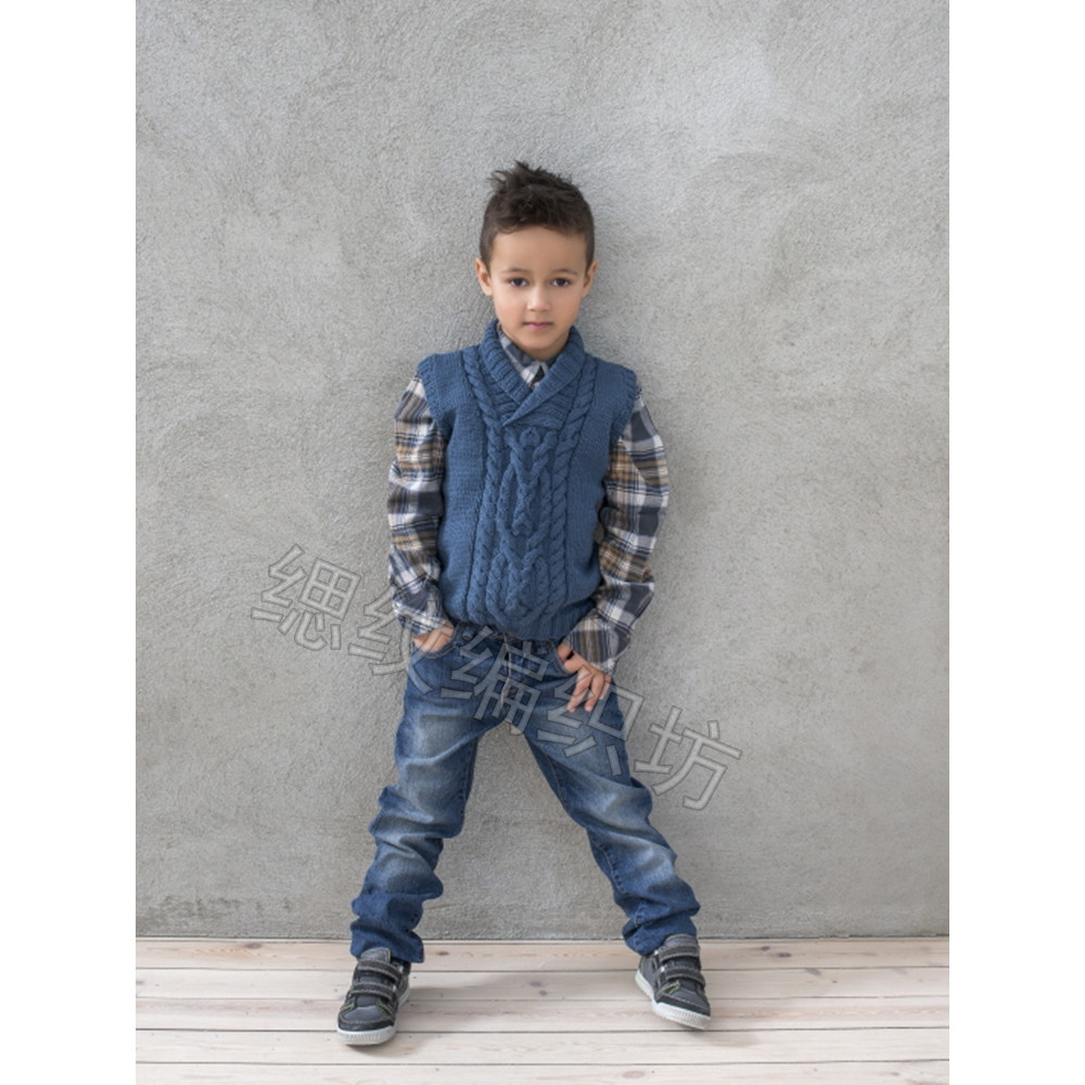 [คําอธิบายแปลจีน] เสื้อกั๊กเด็ก Akins Boy Twist Stick เข็มถักข้อความอิเล็กทรอนิกส์ ภาพประกอบ PDF