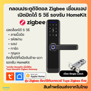 Tuya กลอนประตูดิจิตอล Zigbee ติดตั้งเองได้ ปลดล๊อคได้ 5 วิธี รองรับ HomeKit ใช้แอป TuyaSmart หรือ Smart Life