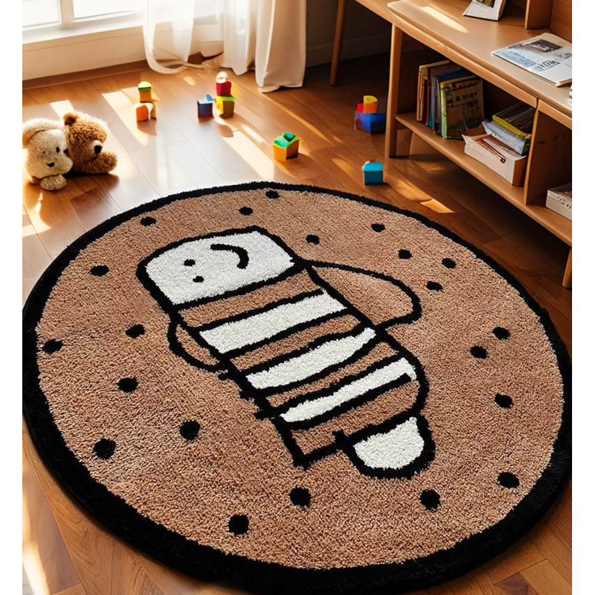 Round Floor Mat Bedroom Carpet Children's Room Foot Mat Bedside Blanket Desk Chair Mat Coffee Table 