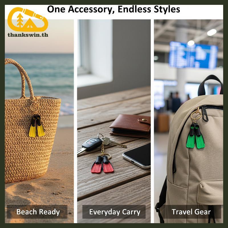 Thankswin ดําน้ํา Fin Key Chain Flipper พวงกุญแจ Diver ดําน้ําของขวัญ Novelty ID สําหรับกระเป๋า th