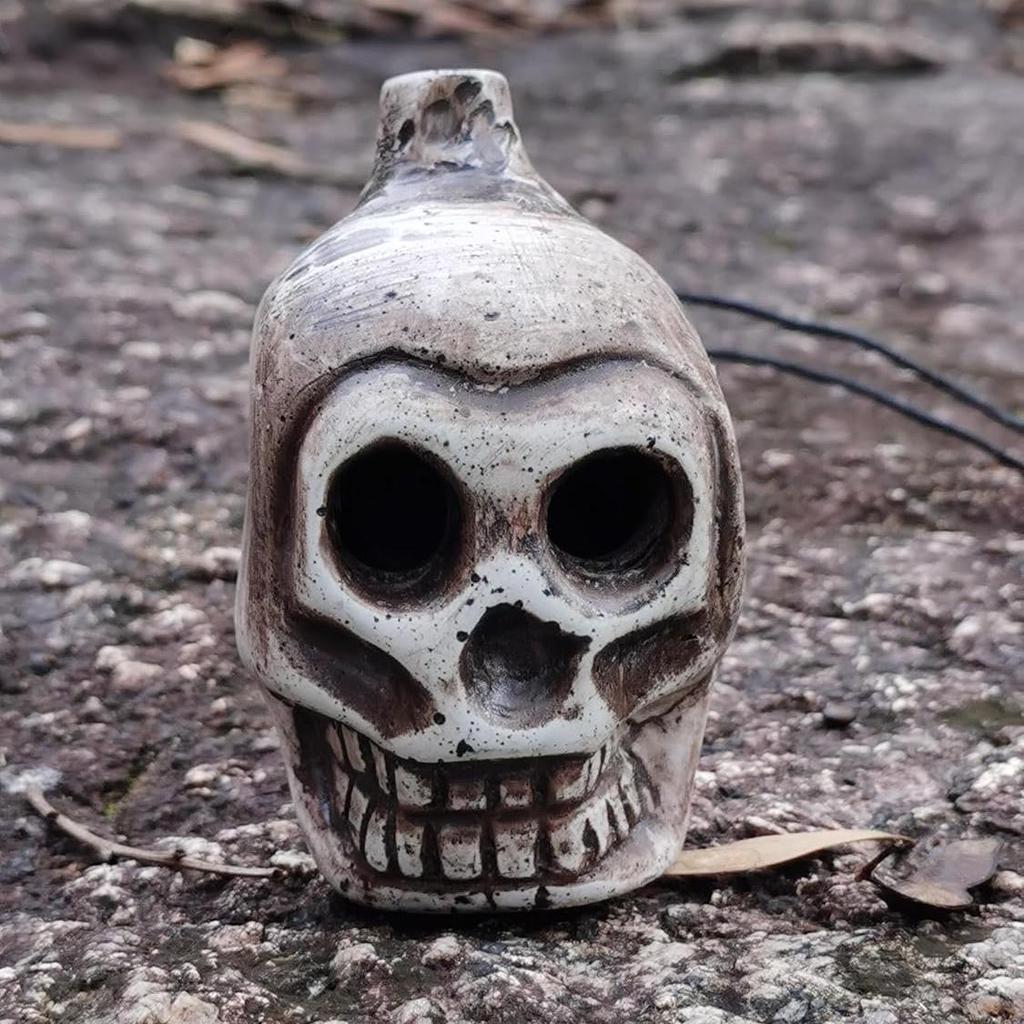 Aztec Skull Whistle Creepy Loud Human Scream Death Whistle Decibels เสียง Aztec นกหวีดสําหรับฮาโลวีน