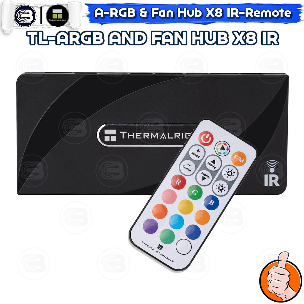 [CoolBlasterThai] Thermalright IR Remote PWM FAN and A-RGB HUB 8 Ports (ฮับพัดลมและไฟ)