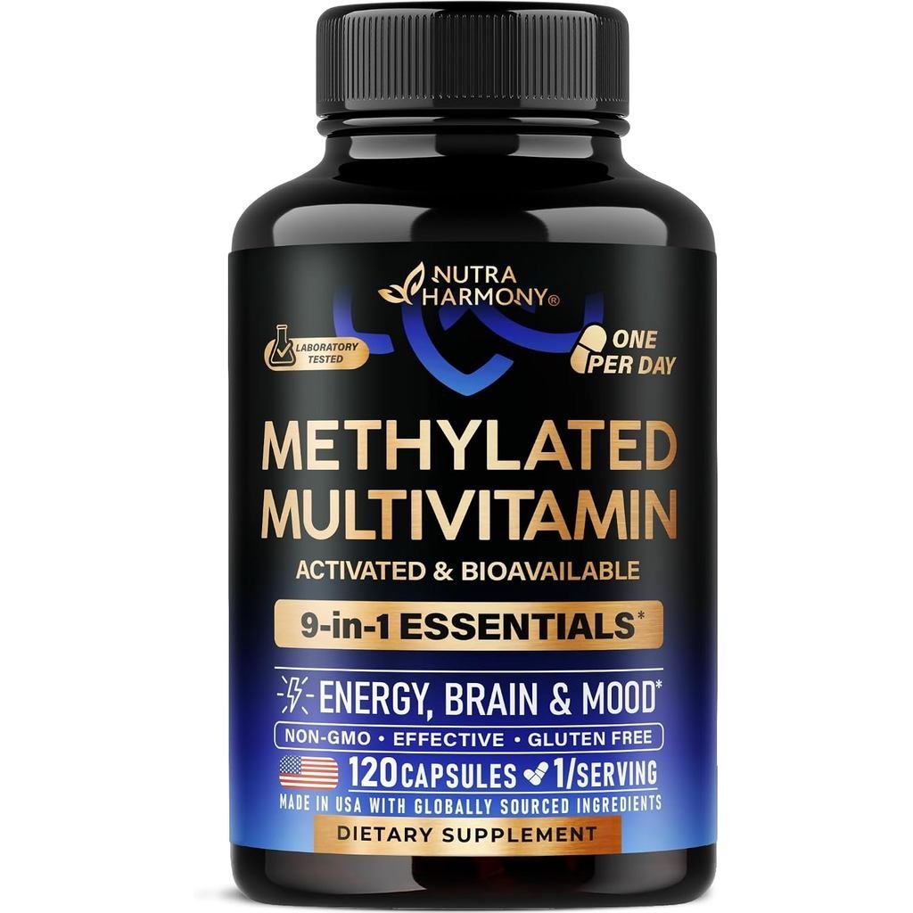 Methylated Multi 9in1 พร้อม TMG 5MTHF & B12 120 Caps | MTHFR for Men & Women BComplex Antioxidants C