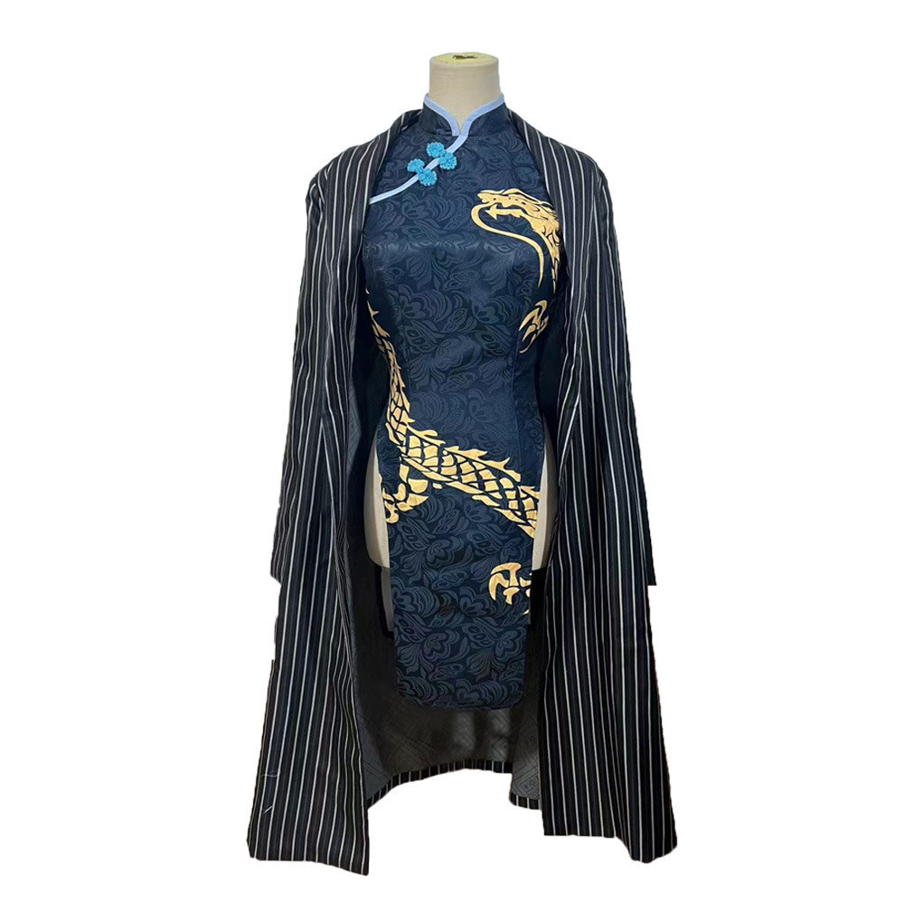 Blue File Azure คอสเพลย์เครื่องแต่งกาย Cheongsam ชุด Lolita Windbreaker Kisaki