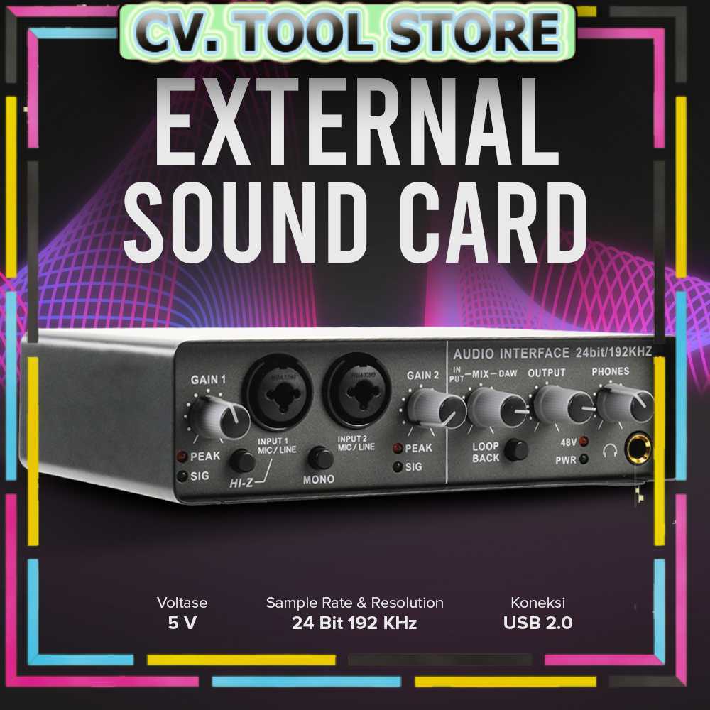 ร้านเครื่องมือ - TEYUN การ์ดเสียงภายนอก Audio Interface Preamp ความเร็วสูง USB 2.0 - Q-24