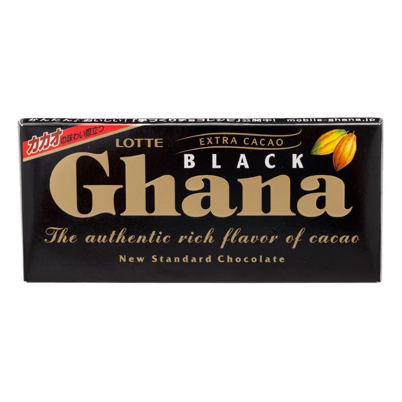 ลอตเต้กาน่าดาร์กช็อกโกแลต 50กรัม Lotte Ghana Black Chocolate 50g.