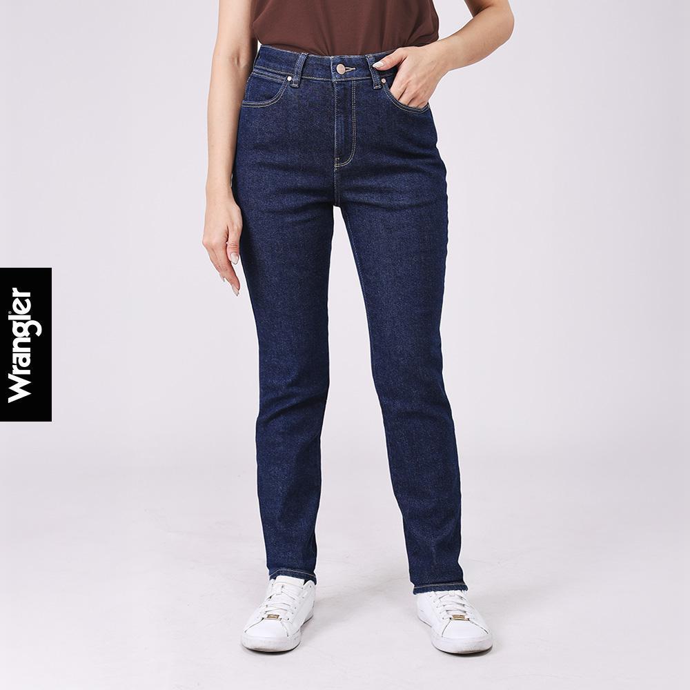 WRANGLER กางเกงยีนส์ผู้หญิง เอวกลาง ทรงเข้ารูป Slim รุ่น WR S126WSLIF01 สียีนส์เข้ม