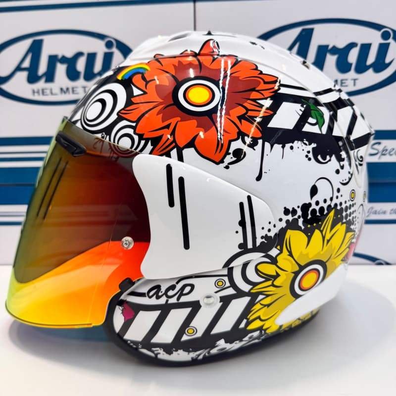 ARAI VZ RAM Sunflower Motorcycle Half Face Helmet for Riding Half Face Helmet ARAI Motorcycle Riding
