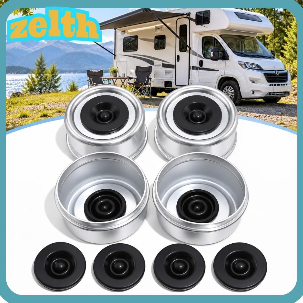 ZELTH 4PCS Trailer Hub Dust Cap, พร้อมปลั๊กยาง Heavy Duty Trailer Axle Dust Cap, ทนทาน 2.44 นิ้ว Tra