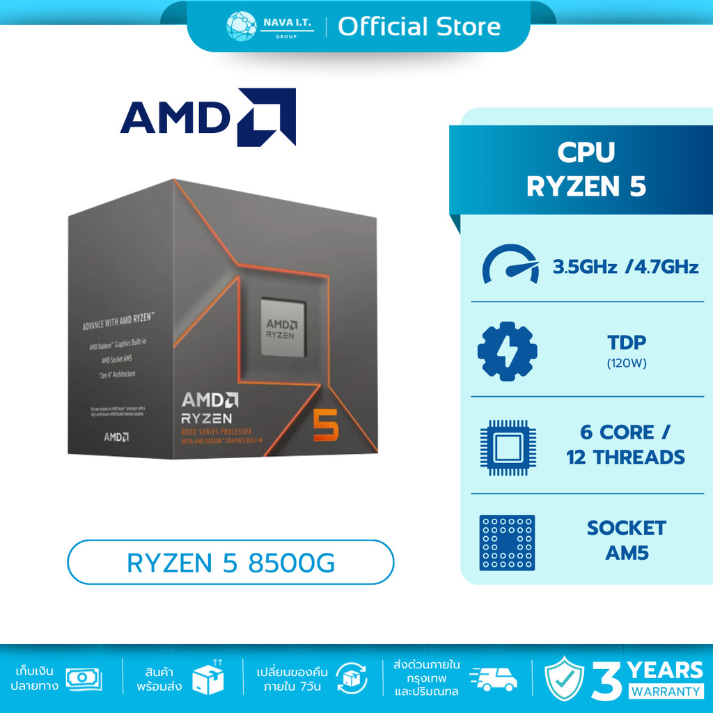 🛵มีส่งด่วน💨 CPU (ซีพียู) AMD RYZEN 5 8500G AM5 6C/12T รับประกัน 3 ปี