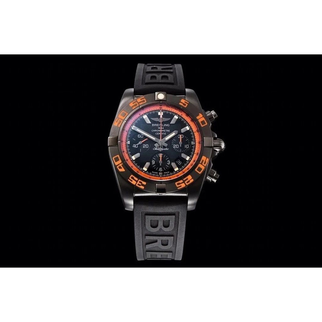 GF Black Hawk Chronograph Cool Black Case Dial ตกแต่ง Bright Contrast สีส้ม Yuan Dynamic Vitality ผู