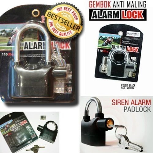 SJG Alarm Padlock & Alarm Lock & Anti-Theft Alarm & Motorcycle Disc Lock