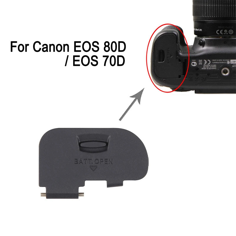 สําหรับ Canon EOS 70D / EOS 80D กล้องฝาครอบช่องเปลี่ยนแบตเตอรี่อะไหล่