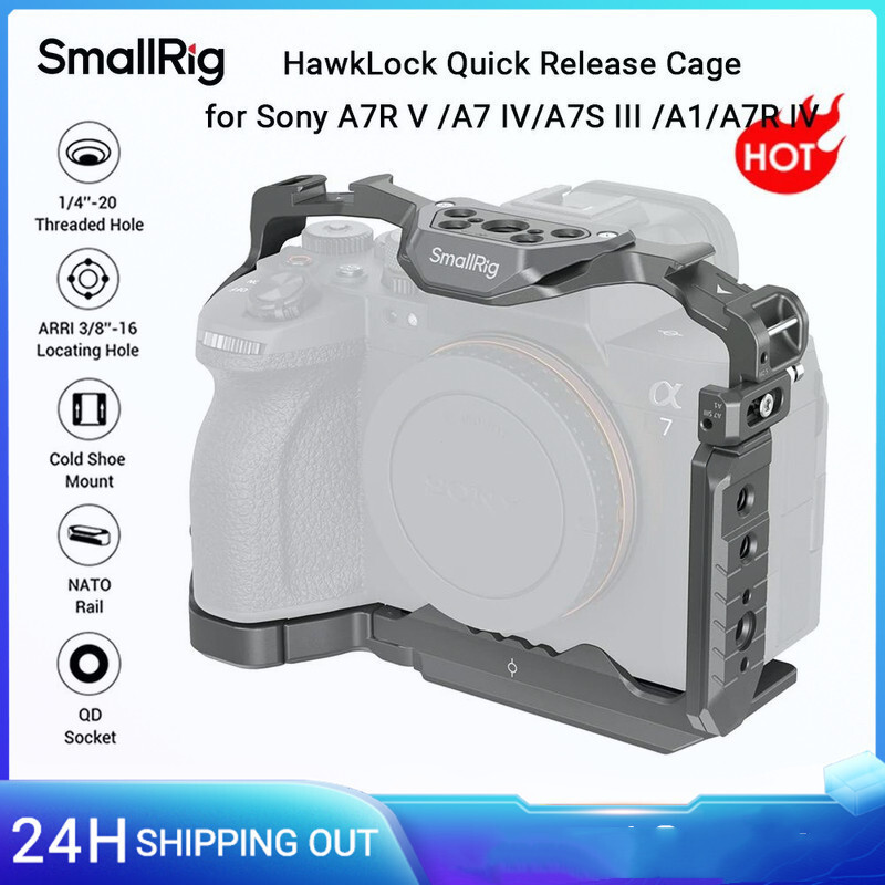 SmallRig A7 IV กล้อง DSLR HawkLock Quick Release Cage สําหรับ Alpha 7R V / Alpha 7 IV / Alpha 7S III
