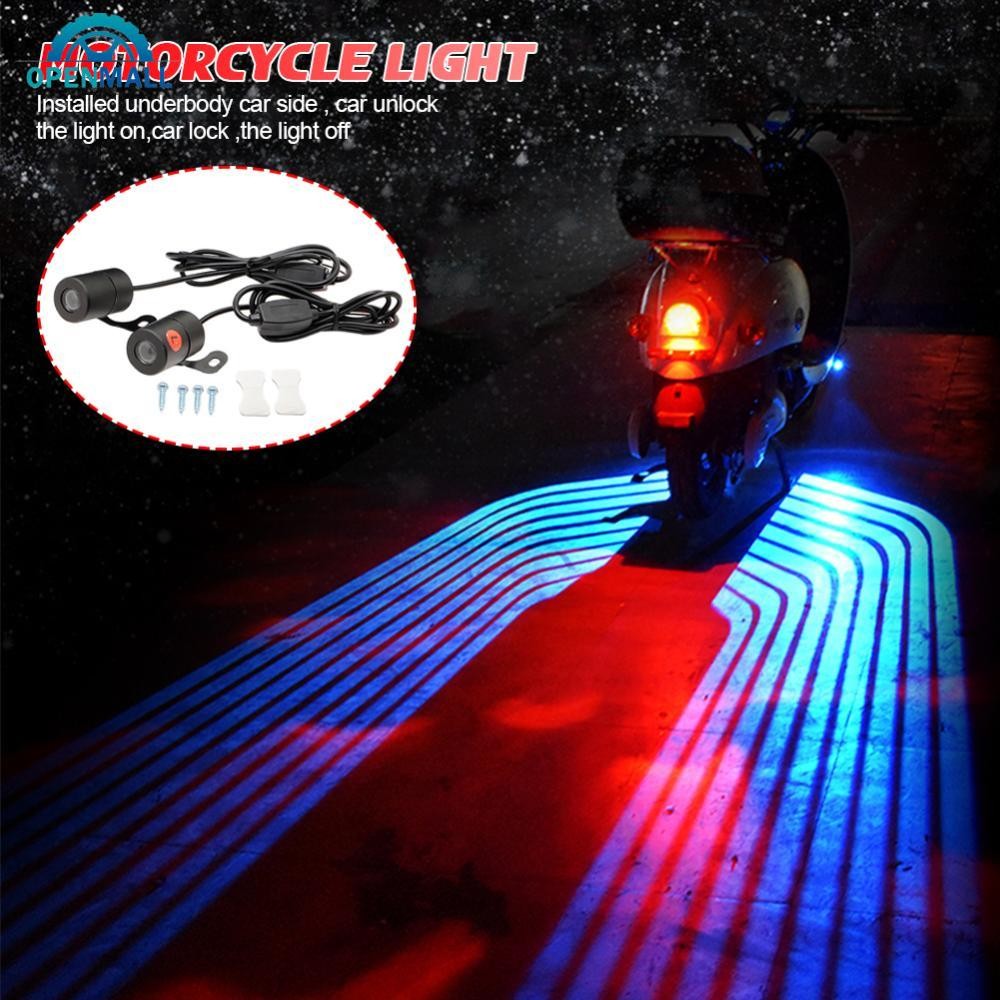 OPENMALL 1 คู่รถจักรยานยนต์รถโปรเจคเตอร์ Angel Wing LED โคมไฟดัดแปลง Moto ไฟท้ายพรม Underglow ยินดีต